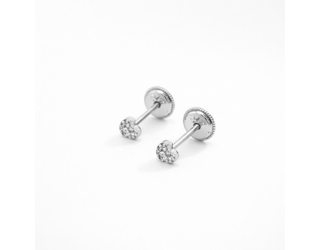 Pendientes Oro Blanco Corazón Mini...