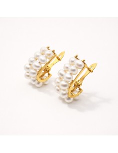 Pendientes Oro Doble Linea...