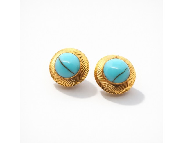 Pendientes Oro Circulo Galloneado...