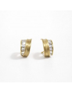 Pendientes Oro Abanico Mate...