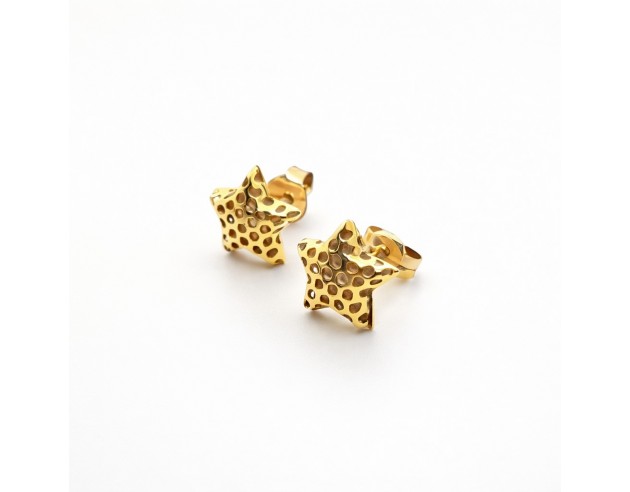 Pendientes Oro Estrella Calada Puntitos