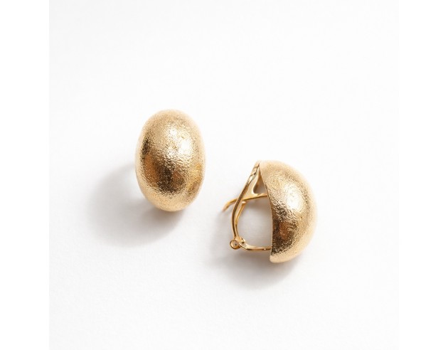 Pendientes Oro Forma Oval Matizados