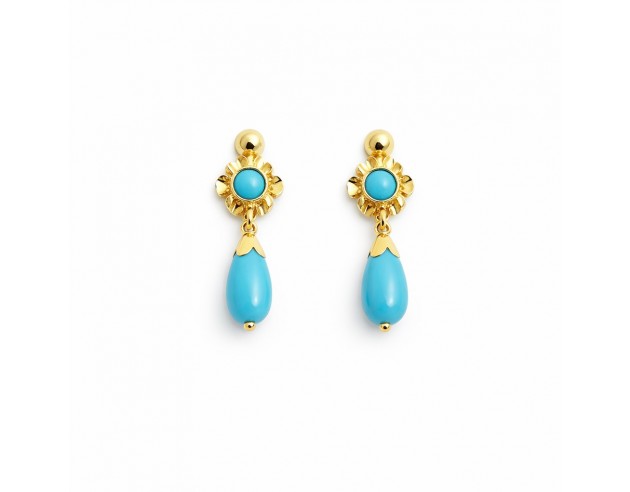 Pendientes Oro Largos Roseta y...