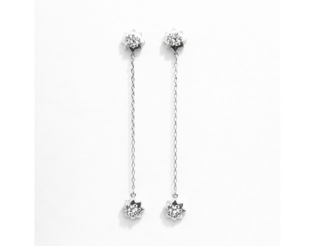 Pendientes Largos Oro Blanco...