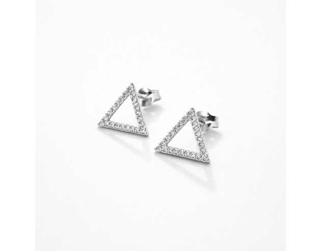 Pendientes Oro Blanco Triangulo...