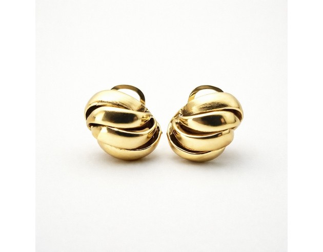 Pendientes Oro Bandas Mate Y Brillo