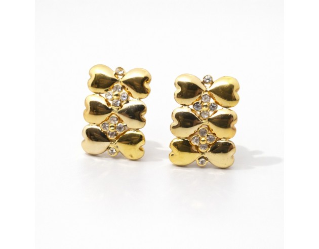 Pendientes Oro Bicolor Seis Corazones...