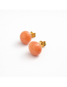 Pendientes Oro Bola Coral...
