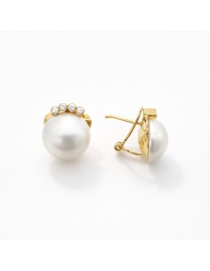 Pendientes Oro Media Perla...