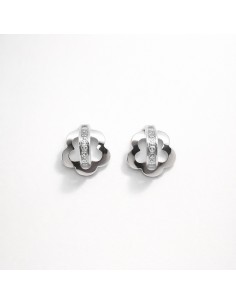 Pendientes Oro Blanco Flor...