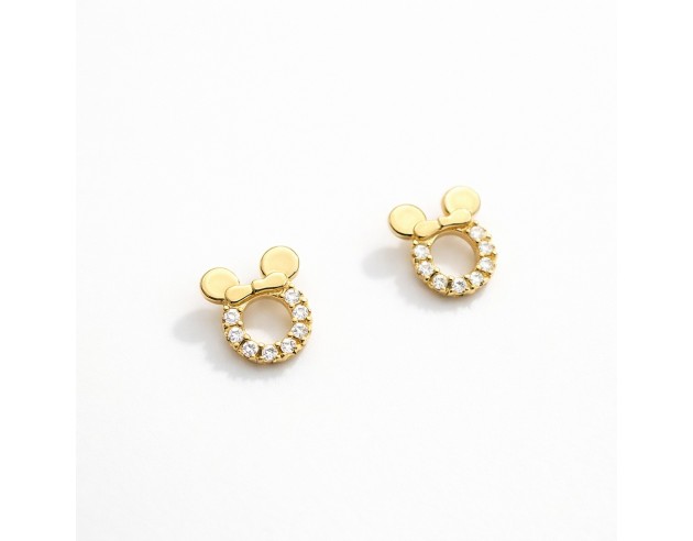 Pendientes Oro Silueta Minnie Calada...