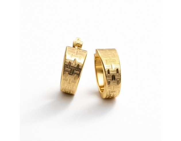 Pendientes Oro Trapecio Lapidado Rayas