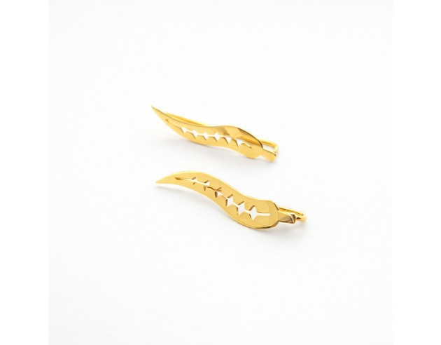 Pendientes Oro Trepadores Hojas Caladas