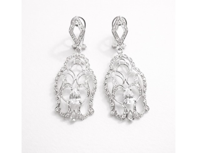 Pendientes Oro Blanco Tipo Cordobes...