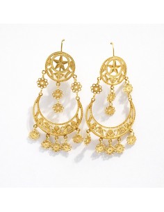 Pendientes Largos Oro Labrados