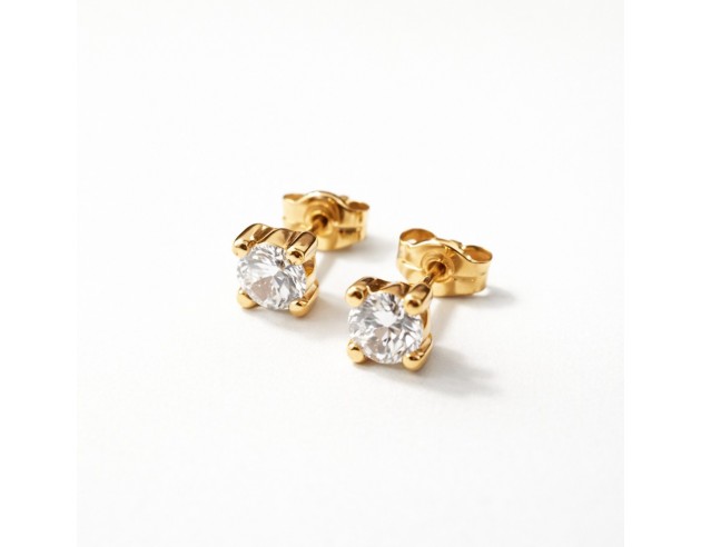 Pendientes Oro Circonita Cuatro...