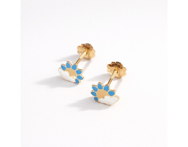 Pendientes Oro Sol y Nube