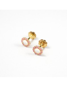 Pendientes Oro Flor Esmalte...