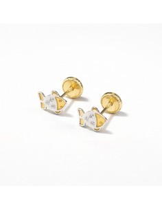 Pendientes Oro Pez Bicolor