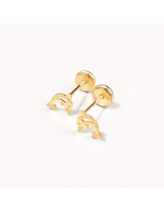 Pendientes Oro Delfin Mini