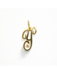 Colgante Oro Letra Y Circonita