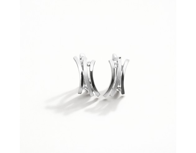 Pendientes Oro Blanco Mate y Brillo...