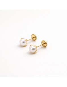 Pendientes Oro Bola Perla...