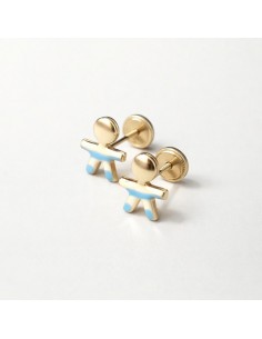 Pendientes Oro Silueta Niño