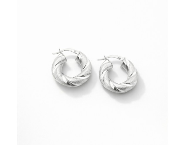 Pendientes Oro Blanco Aros Gruesos...