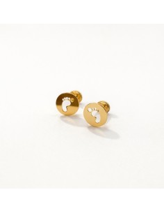 Pendientes Oro Pies Bebe...