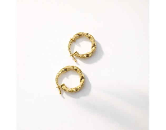 Pendientes Oro Aro Retorcido Picado