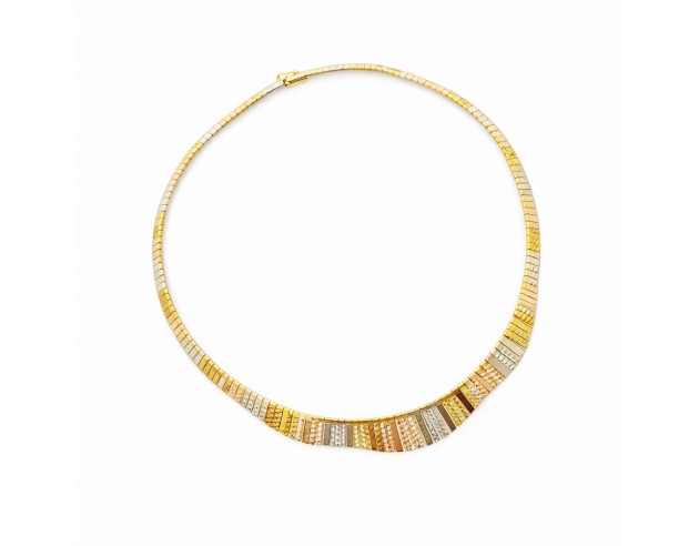 Gargantilla Oro Tricolor Cleopatra Ondas