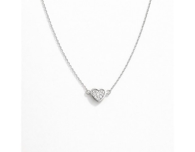 Gargantilla Oro Blanco Corazón Plano...