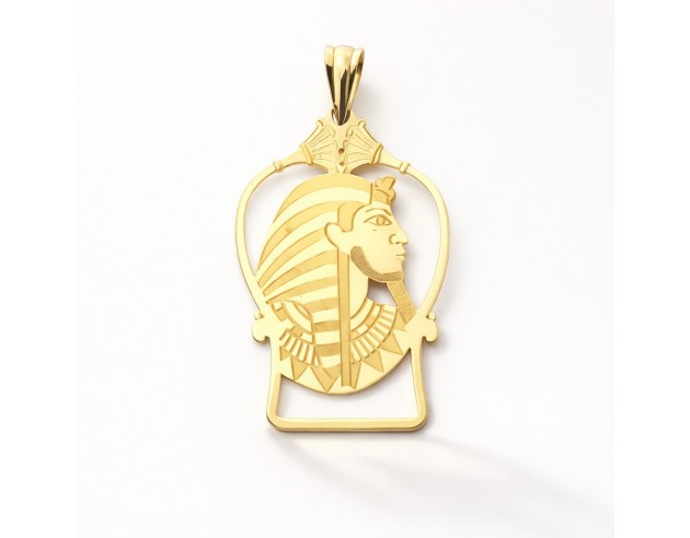 Colgante Oro Rostro Egipcio Plano