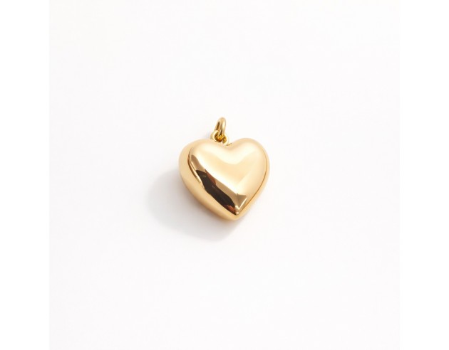 Colgante Oro Corazón Brillo Grande
