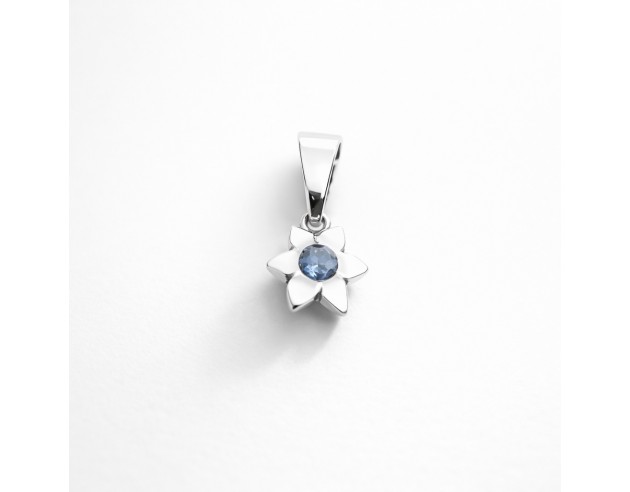 Colgante Oro Blanco Estrella Zafiro