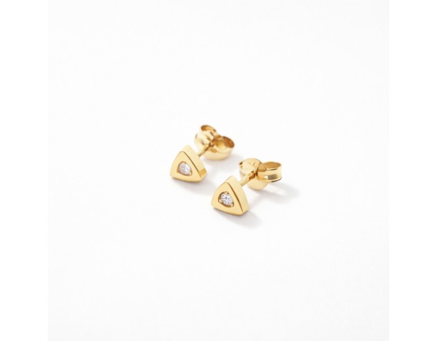 Pendientes Oro Triangulo Brillante