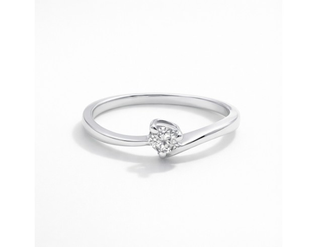 Sortija Brillante Oro Blanco