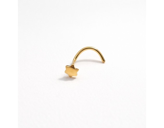 Piercing Oro Nariz Estrella Redondeada
