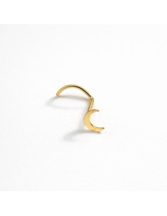 Piercing Oro Nariz Luna Plana