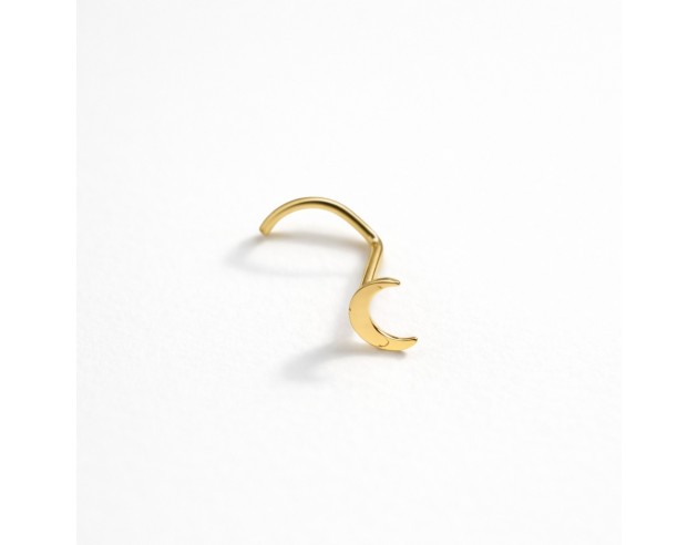 Piercing Oro Nariz Luna Plana