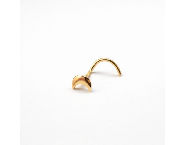 Piercing Oro Nariz Luna Redondeada
