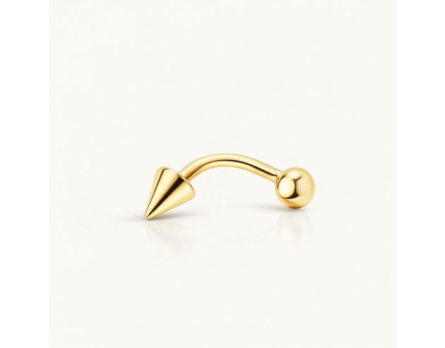 Piercing Oro Curvo Punta y Bola