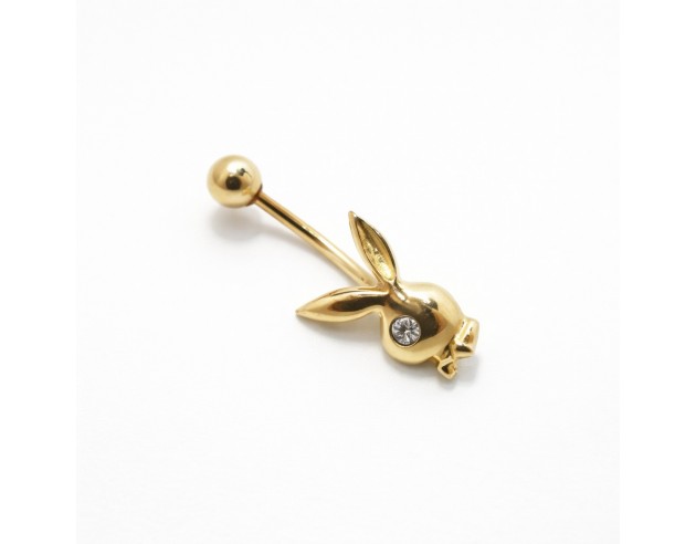 Piercing Oro Ombligo Conejo Playboy