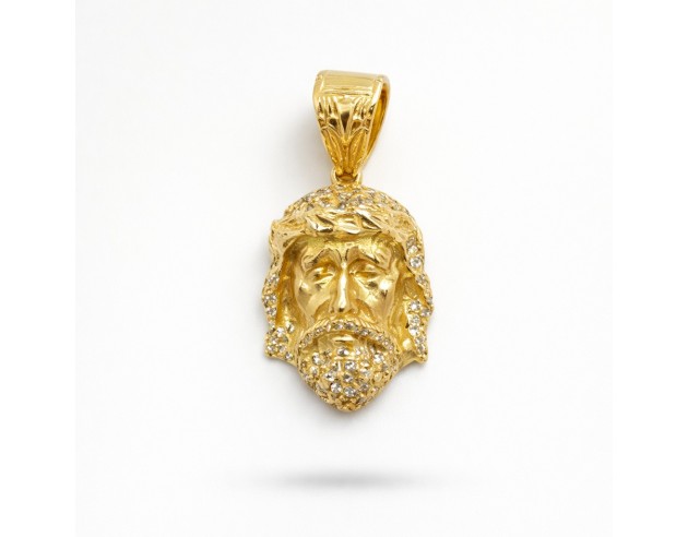Colgante Oro Cabeza de Cristo Circonitas