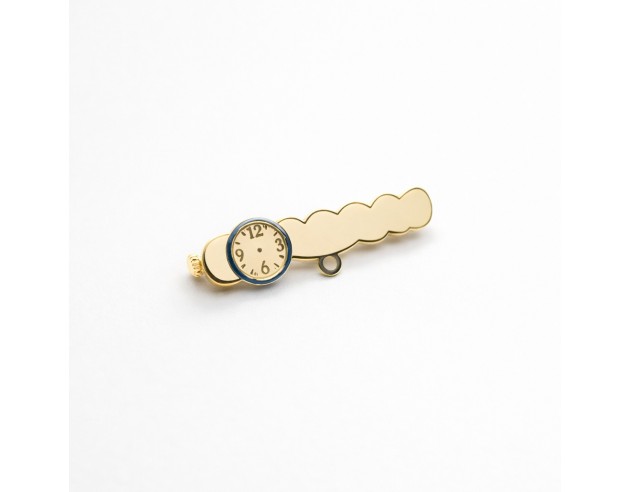 Alfiler Bebe Oro Forma Nube Reloj