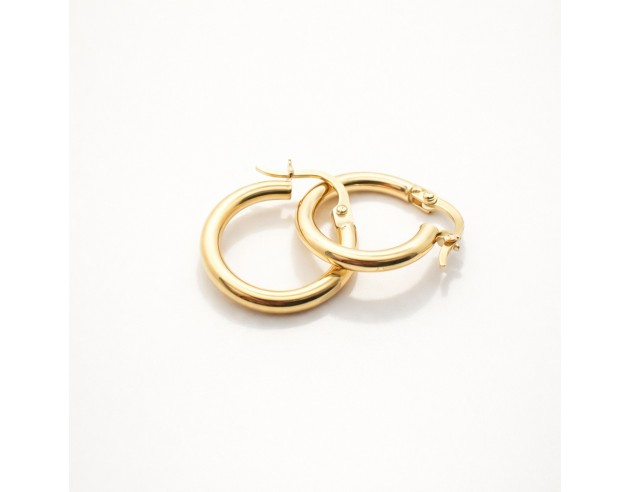 Pendientes Oro Aros Lisos Brillo