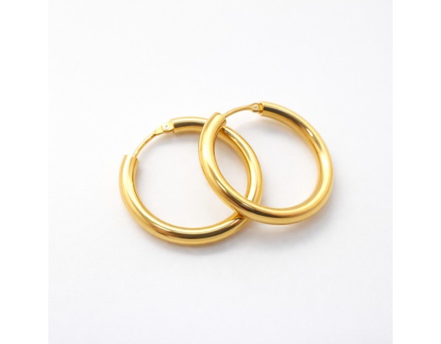 Pendientes Oro Aros Lisos Gruesos