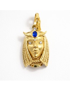 Colgante Oro Esfinge Zafiro