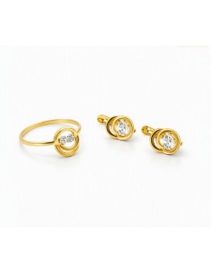 Juego Oro Pendientes +...